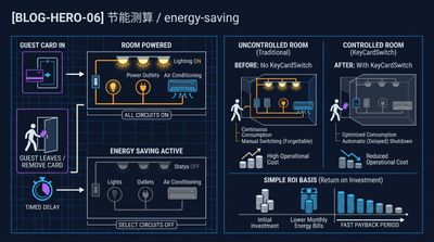Hotel energy saving calculator guide with a guest room load list and formula