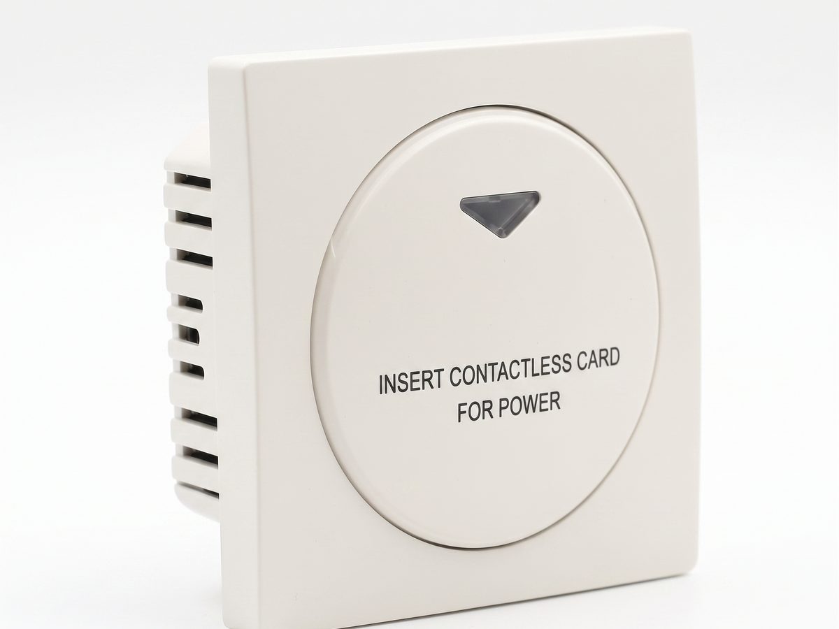 Hotel key card switch, flush white 86-box guest room power control